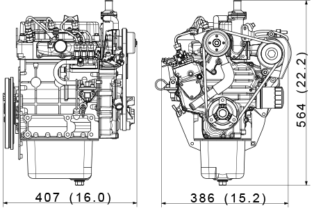 Kubota D722-E4 dimensions
