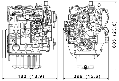 Kubota D905-E2 dimensions